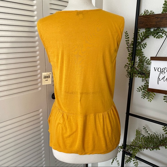 Lucky Brand Golden Glow Embroidered Peplum Sleeveless Top Medium - Picture 3 of 6